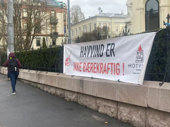 Fra en markering ved Statsministerens kontor i 2024: Foto: Motvind Norge