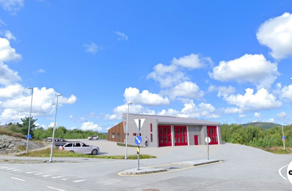 Skisse av ny Aksdal brannstasjon