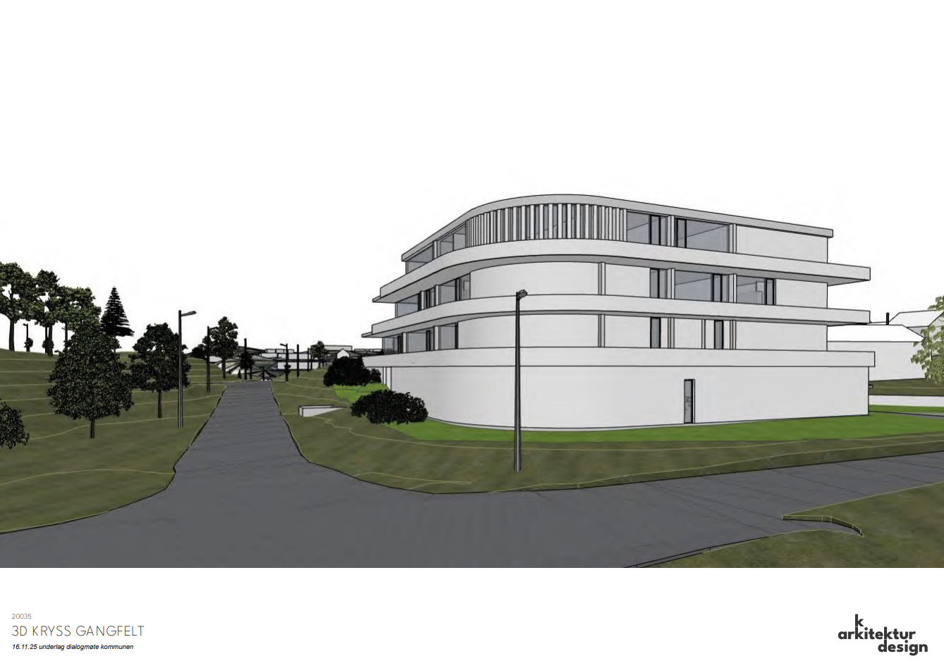 En av skissene for hvordan bygget på Frakkagjerdvegen 82 kan se ut. Arkitekt: K Arkitektur design.