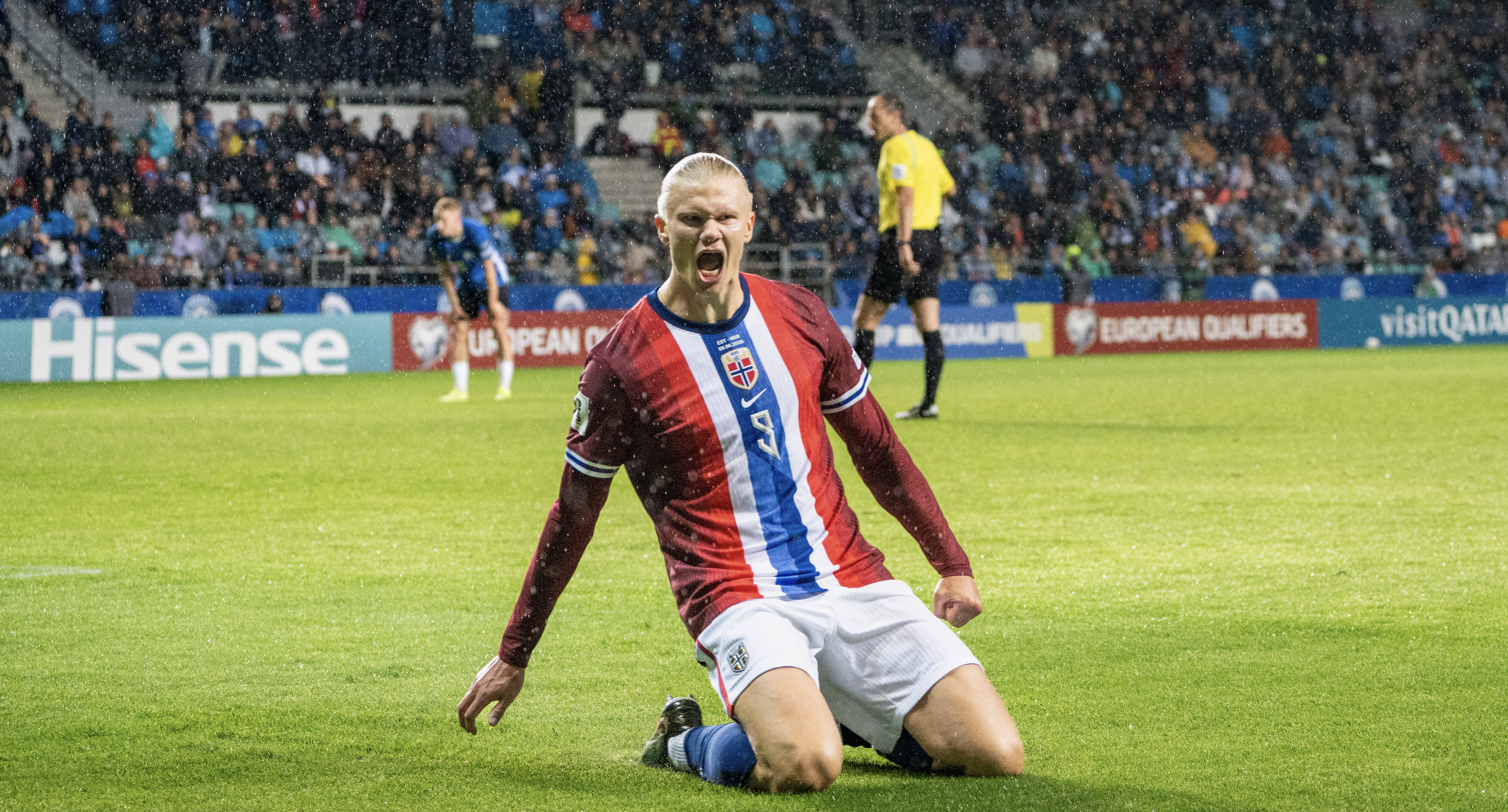 Nordmenn skal endelig få se Erling Braut Haaland og de norske landslagsgutta i et VM-sluttspill. Kampene sendes på NRK og TV 2. Torjus Sagenes / TV 2 