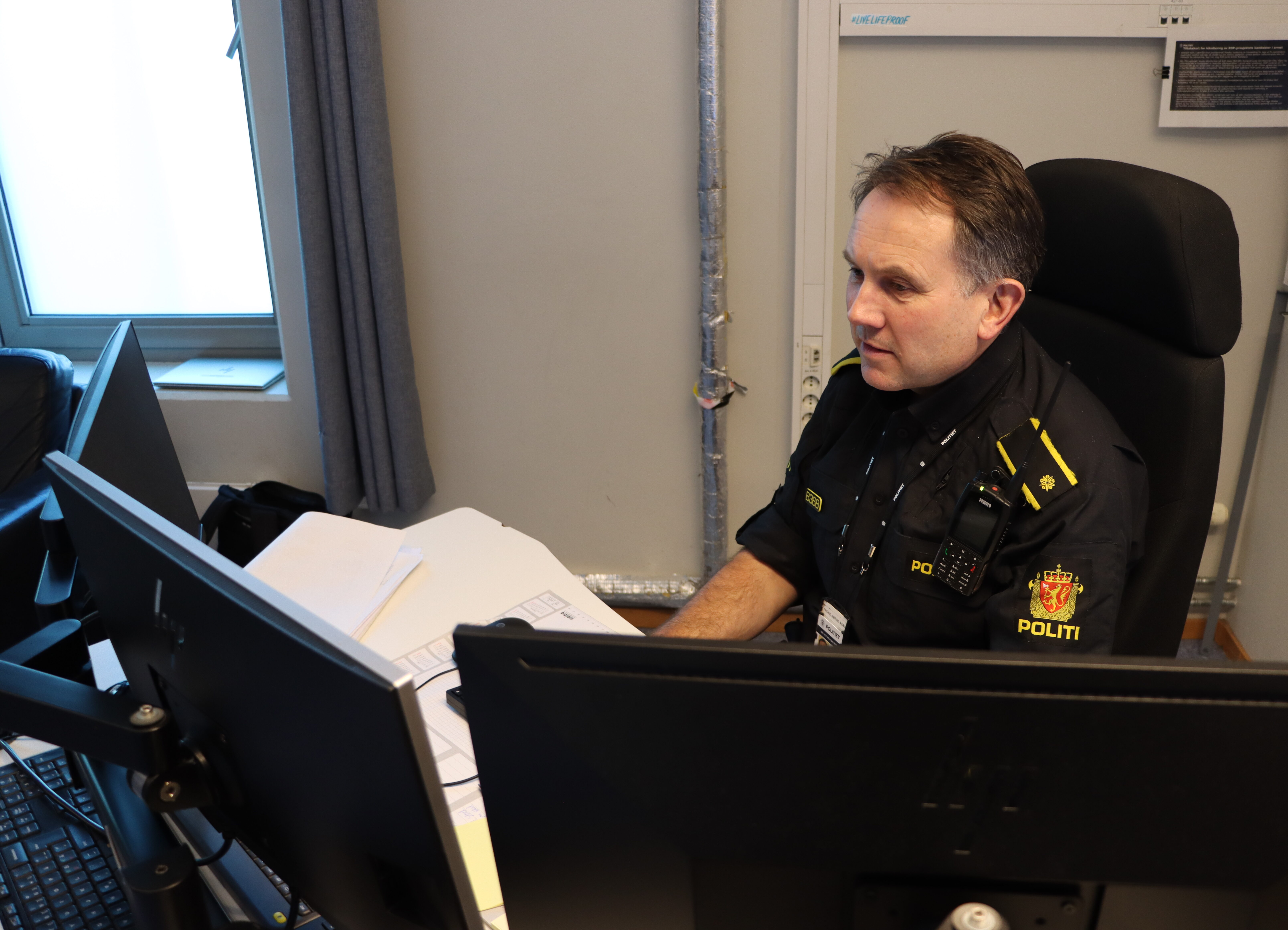 Vaktsjef i Haugesund. Illustrasjonsbilde. Foto: Malene Sørensen Lundberg. Januar 2026. Haugesund politistasjon. Kan gjenbrukes.