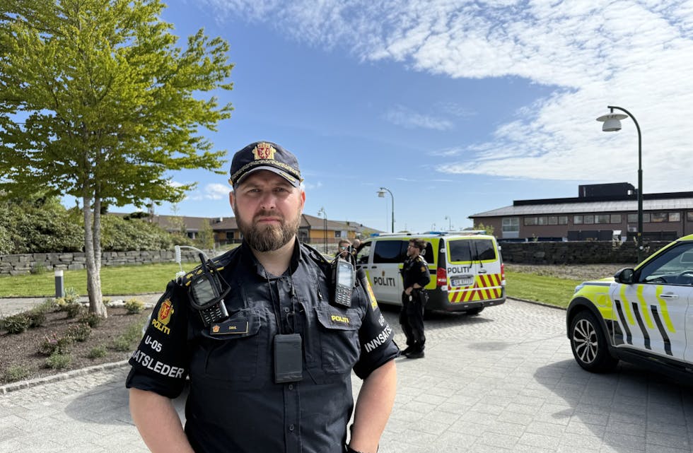Allerede på dag tre kom det inn en melding om utrykning til en trusselsituasjon like utenfor Aksdal Senter.
Foto: Malene Sørensen Lundberg