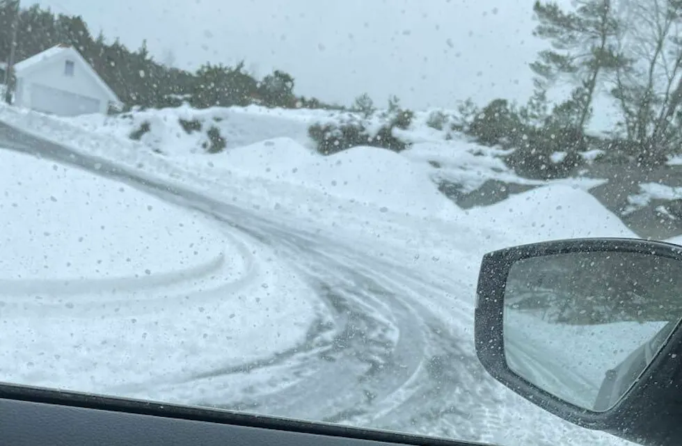 Slik så det ut på Toftøysundvegen tidligere i uka.