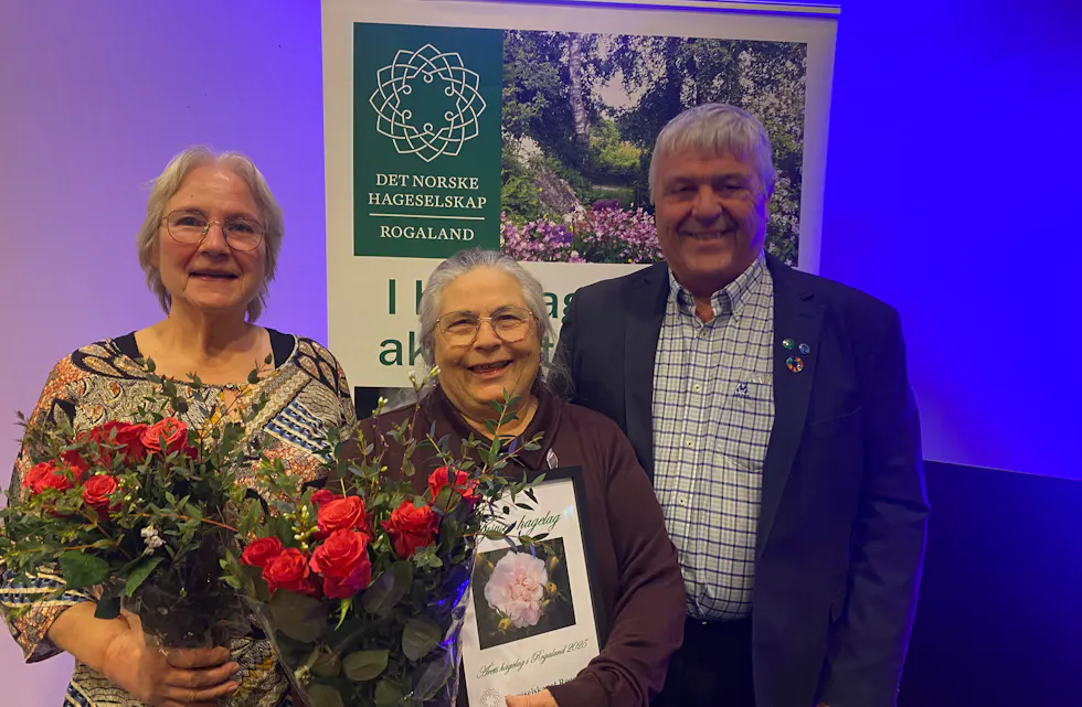Astrid Næss Strømø, Margareth Stangeland og leiar i Rogaland Hagelag, Ole Geir Skjæveland.