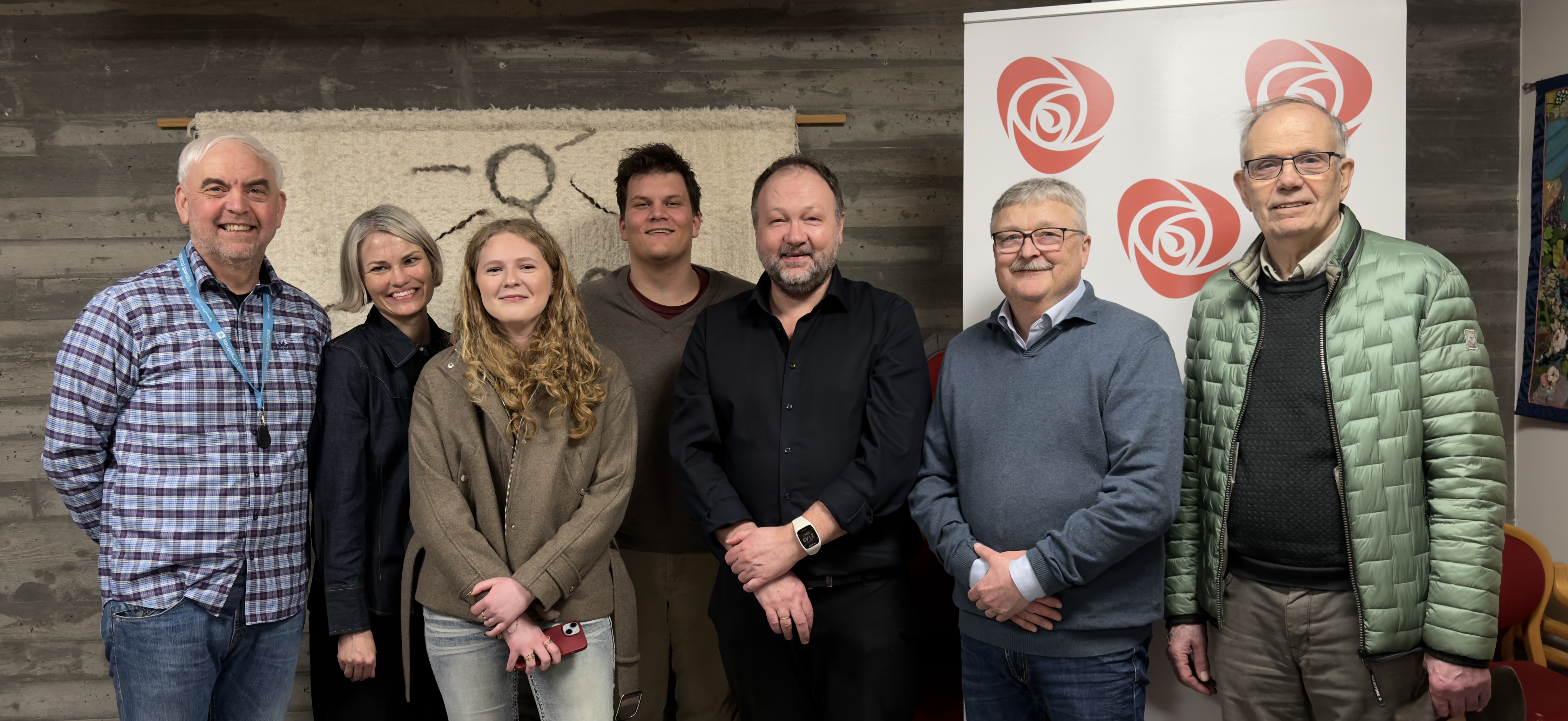 Fra venstre, Ståle Berge, Ingrid Velure-Eide, Sofie Mæland Aasen, Dag Magne Torland, Trond Tindeland, Henry Sørensen og Per Molland.