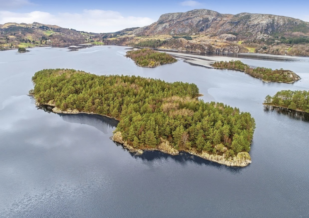 Kvednanesvegen 3 er en svært stor eiendom med tre teiger – en av dem på Stora Grindøyna. Eiendommen gikk for 1, 6 millioner kroner, og ble overtatt i februar. Foto: Skjermdump Finn.no/ DnB Eiendom