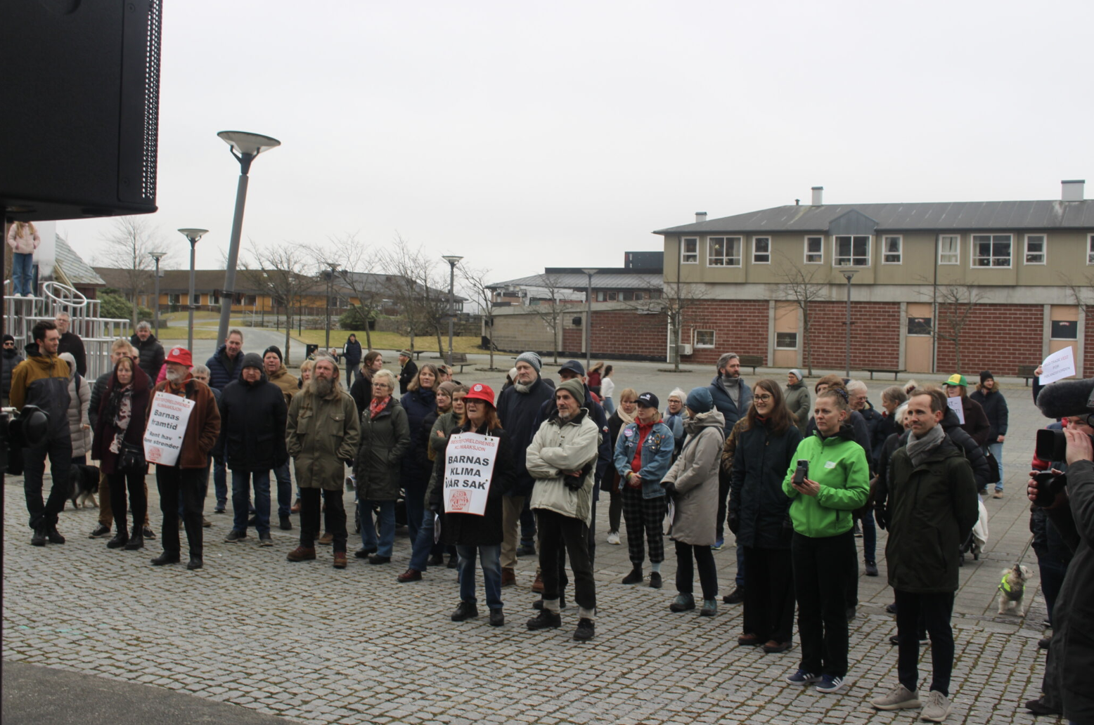 Mange tysværbuar deltok på demonstrasjonen mot den planlagte nye E39. 