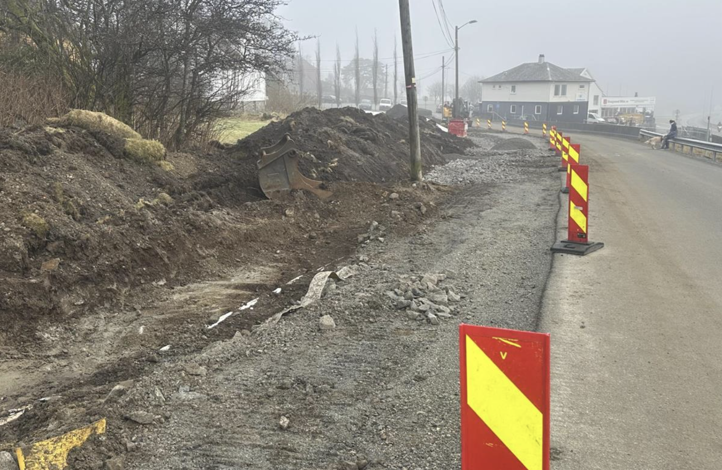 Tysvær kommune er i gang med å gjøre Førresvegen tryggere for gående. Foto: Tysvær kommune