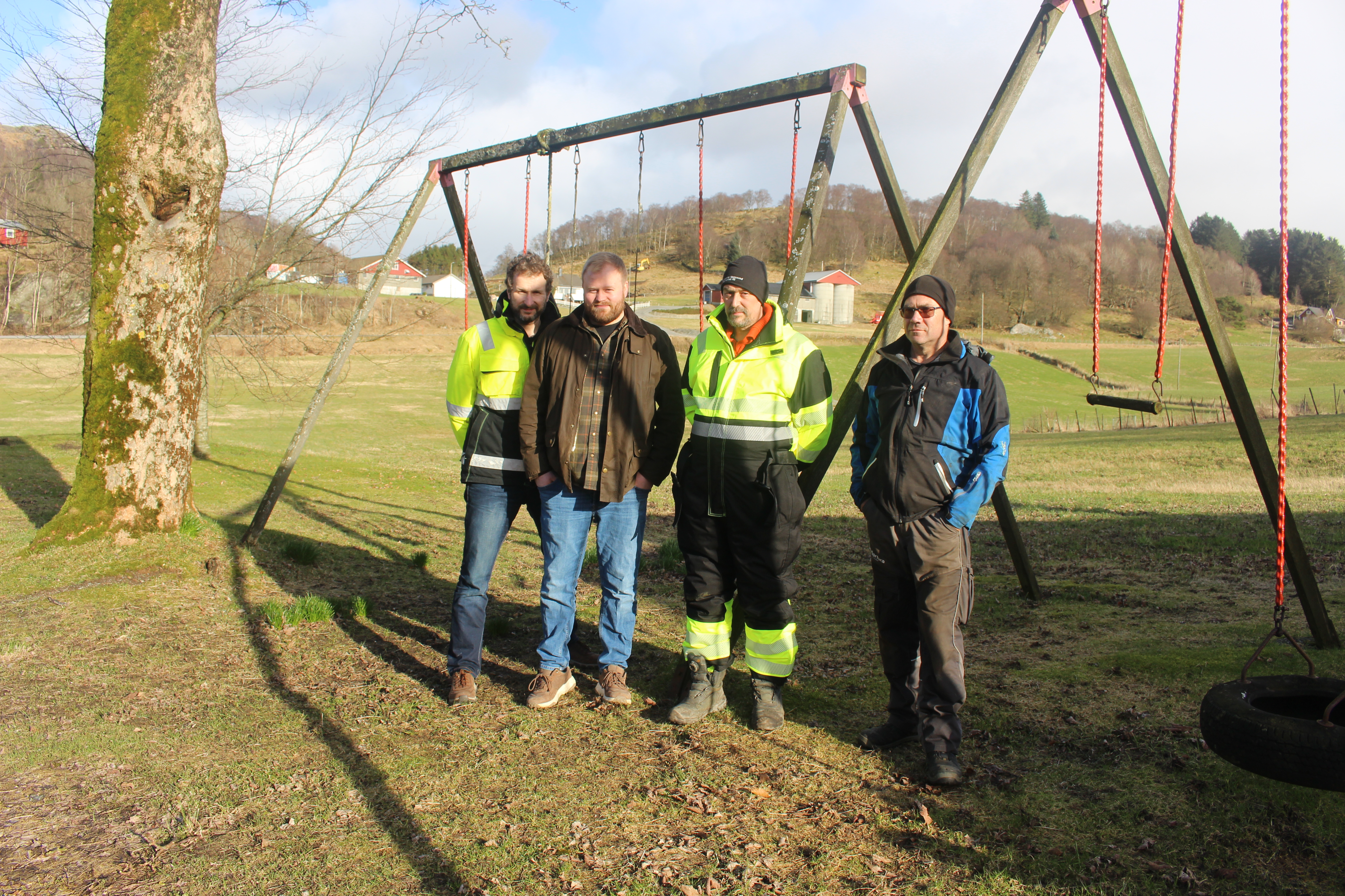 Frå venstre Dominique Laub, Tore Erland Frants Simon Gjerde og Frank Flydal Baltersen. 