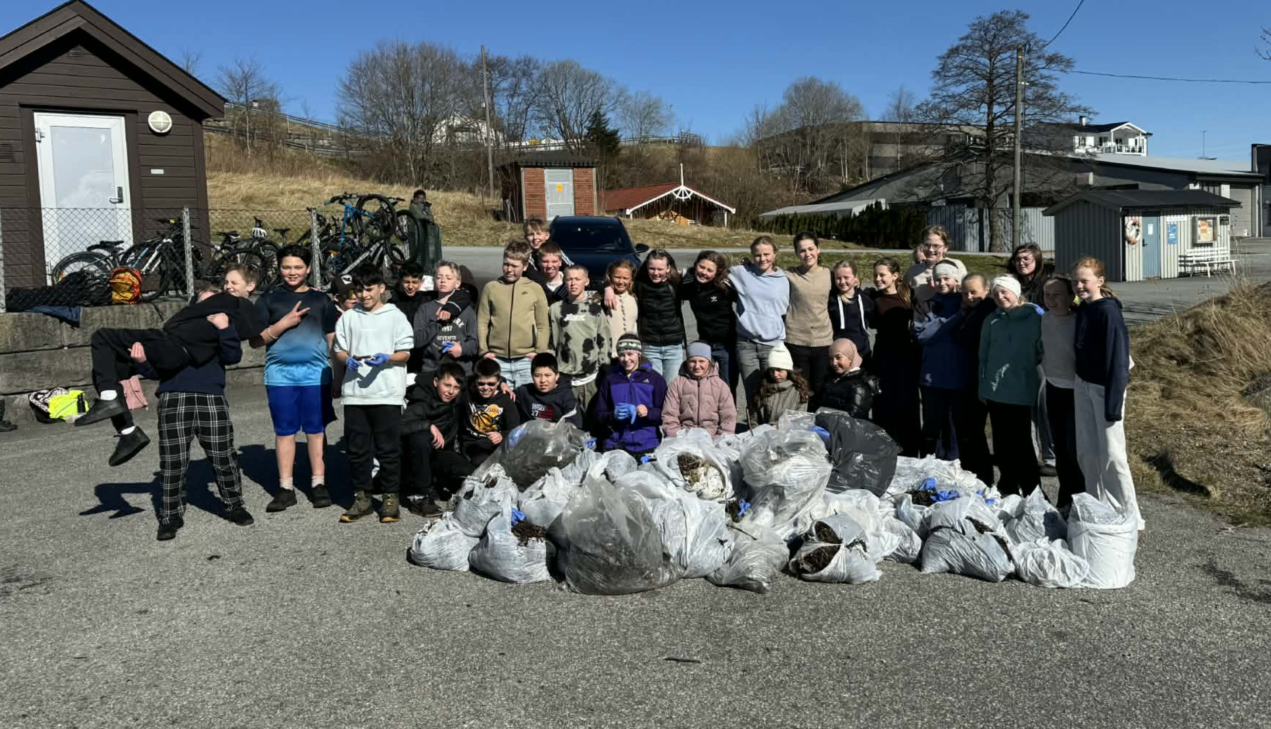 Det er bare å la seg imponere av denne gjengen fra Førre skole. Foto: Åge Wee
