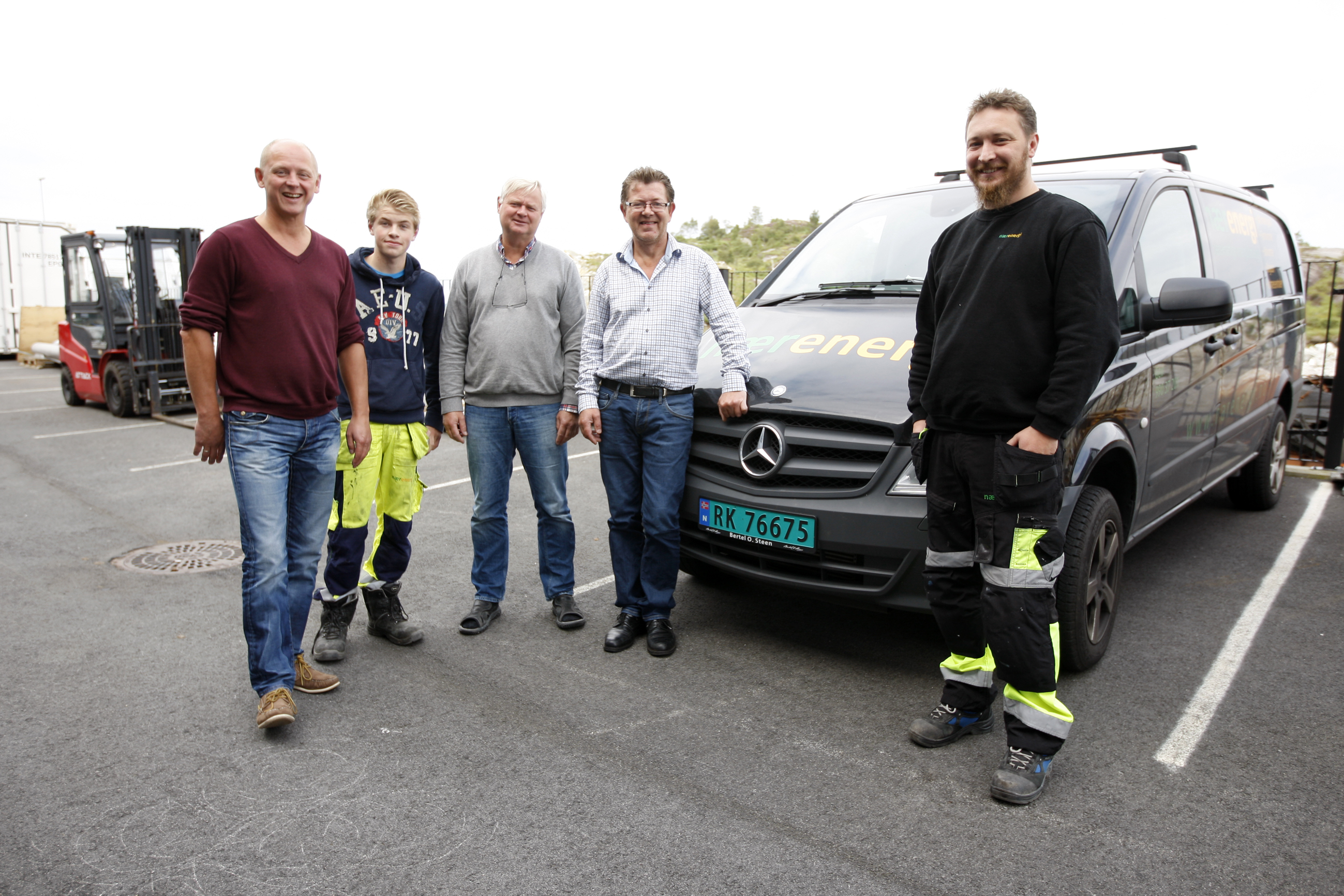 Ruben Kallekodt (nummer to fra venstre) sammen med Tore Meinert, Karl Ludvig Ådland, Kenneth Halleland og Geir Larsen. Arkivfoto.