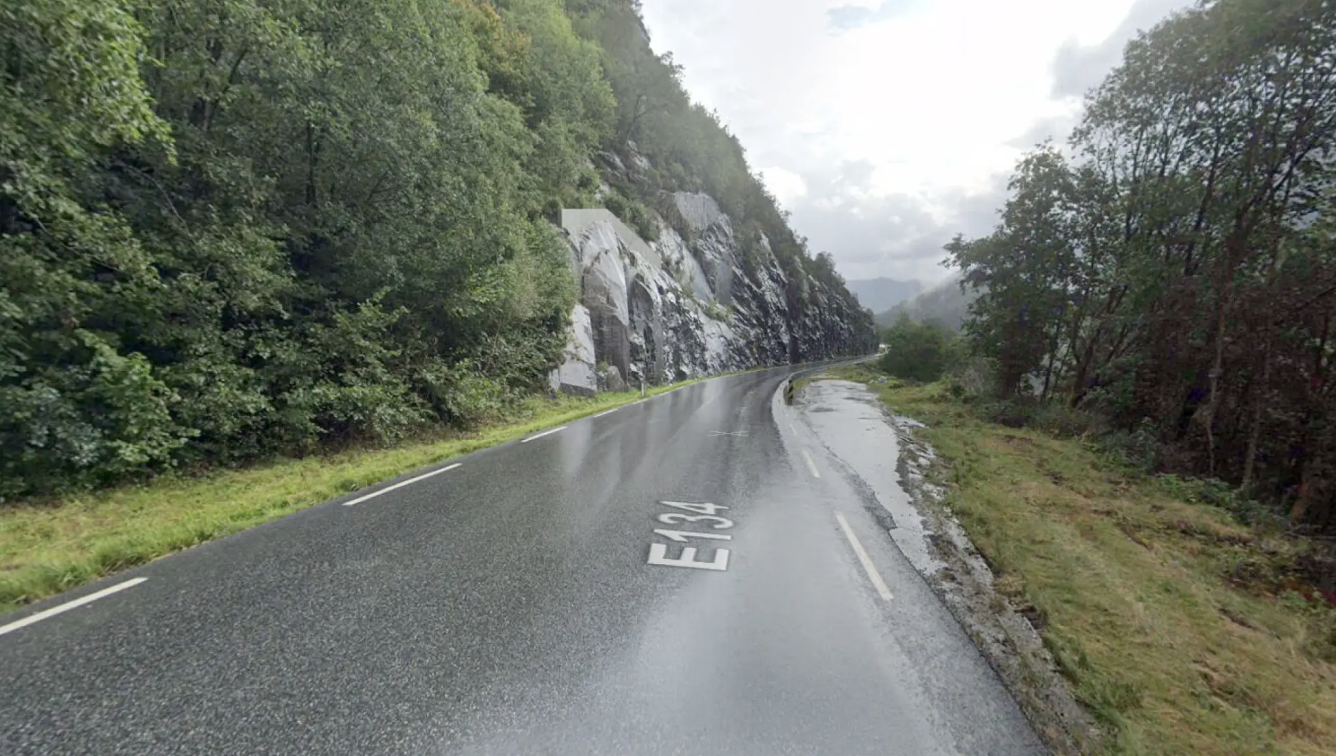 Omtrent her vil vegen bli heilt stengt natt til Kristi himmelfartsdag. Google Maps Streetview