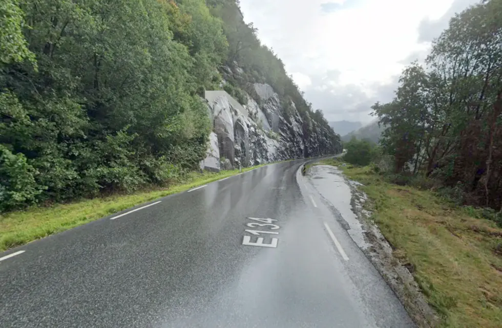 Omtrent her vil vegen bli heilt stengt natt til Kristi himmelfartsdag. Google Maps Streetview