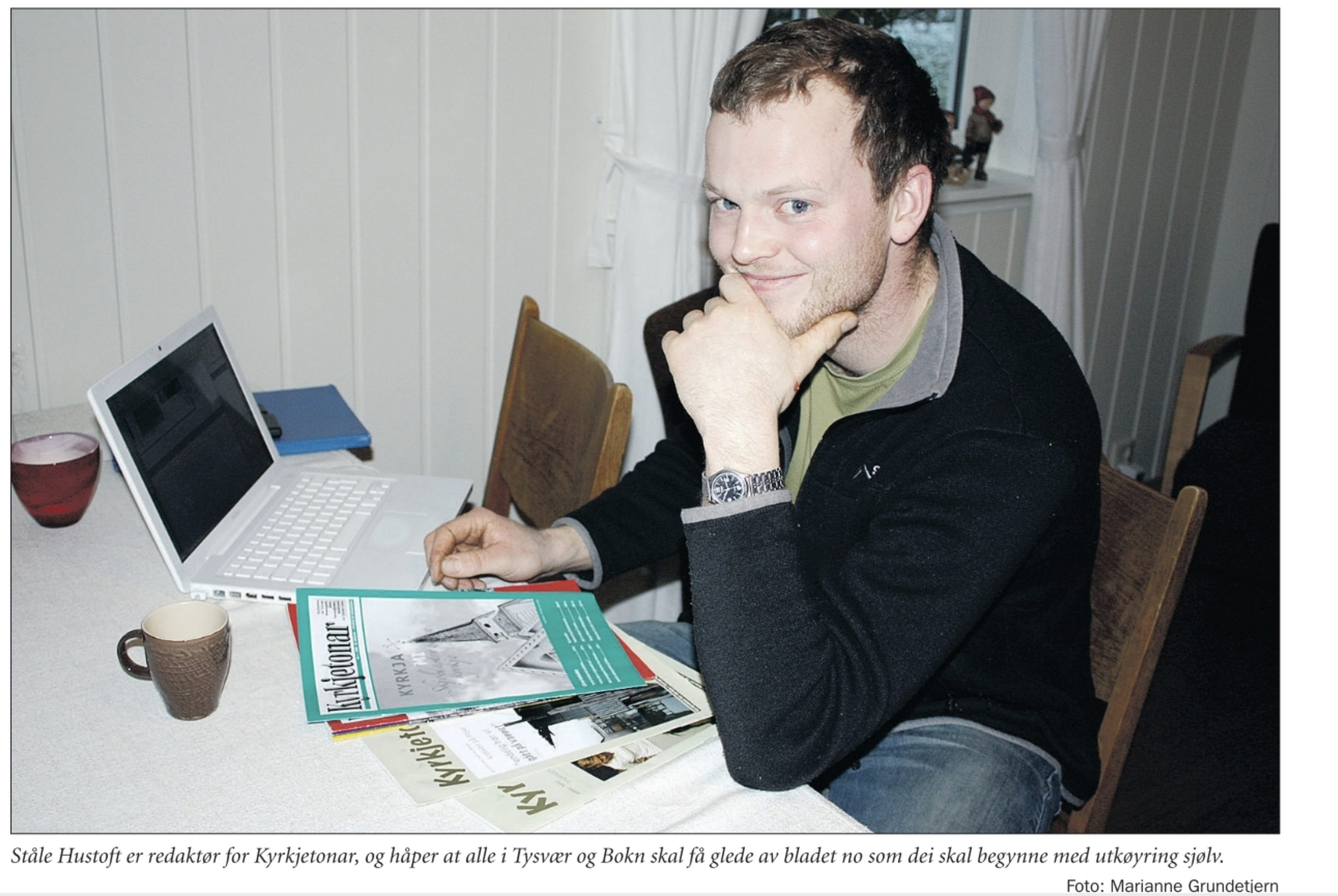 Slik blei Ståle Hustoft presentert i Tysvær Bygdeblad i 2007, som ny redaktør i Kyrkjetonar.
