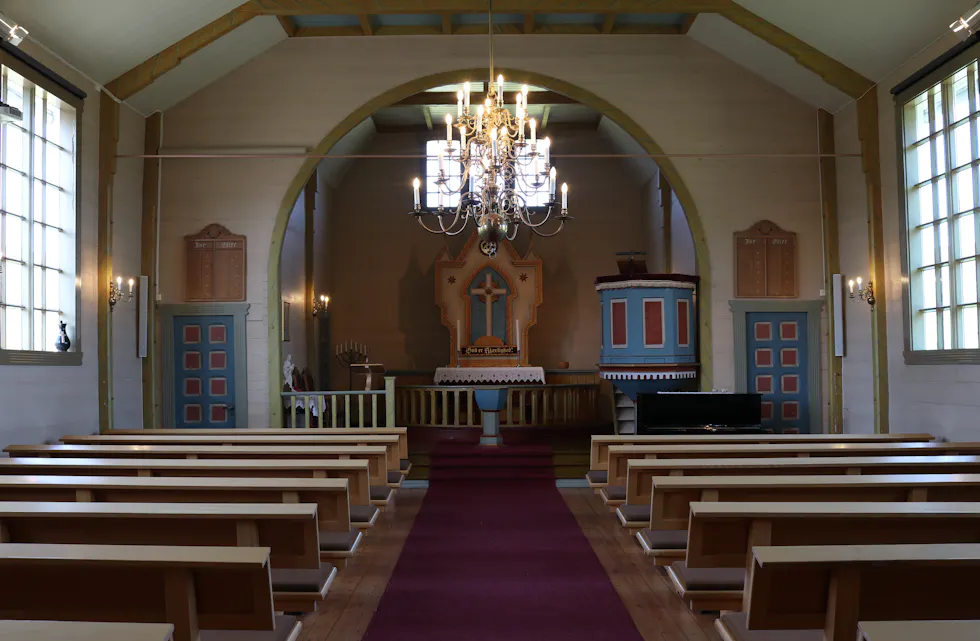 Skjoldastraumen kyrkje. Foto: Tore Erland
