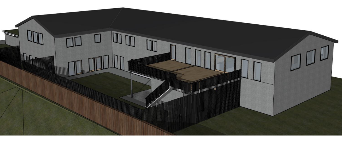 Illustrasjonen er laga av Holon Arkitekter og er framleis under utvikling. Det kan komme endringar i det endelege uttrykket og utforminga.