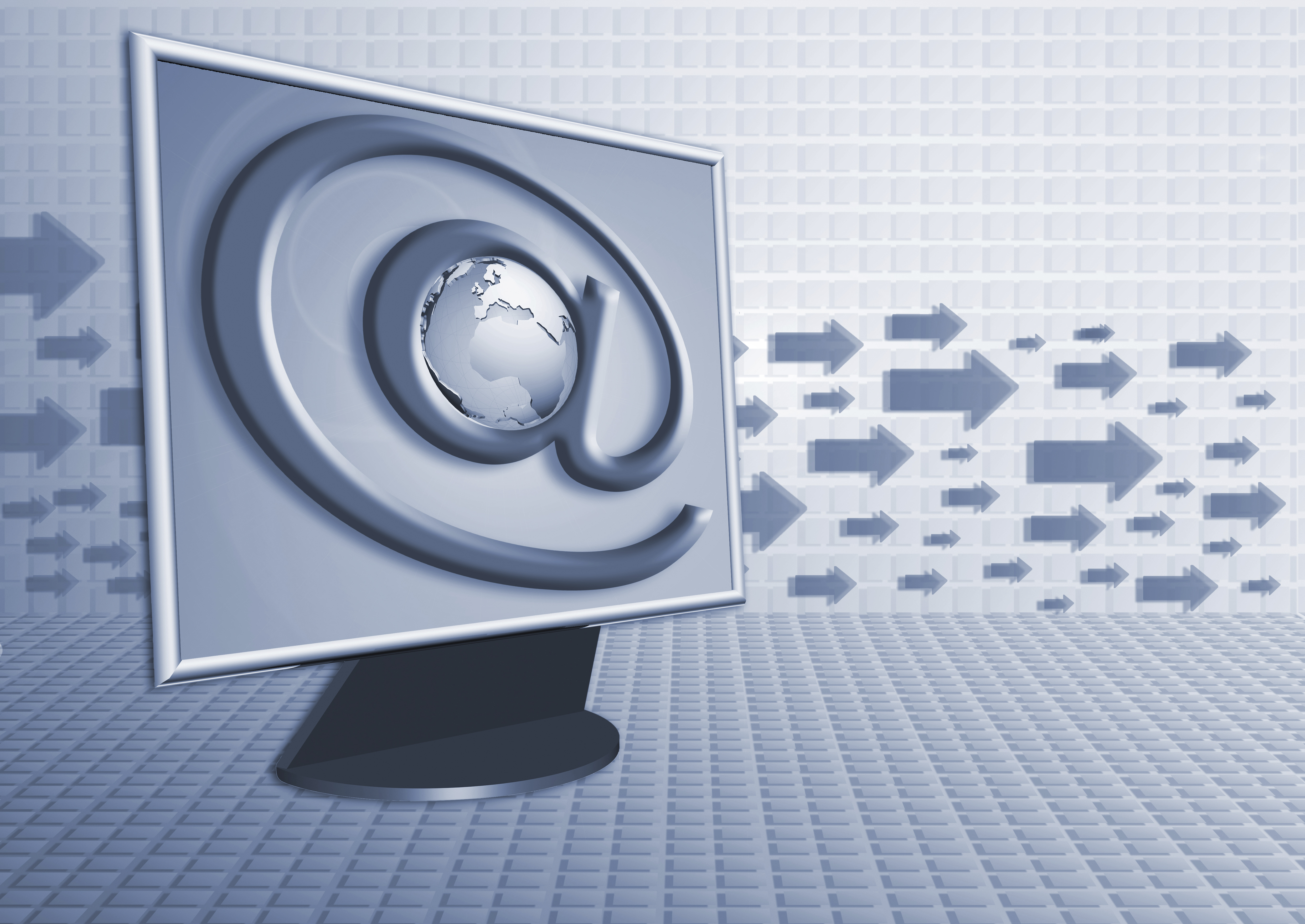 Illustration of a computer screen with an at sign