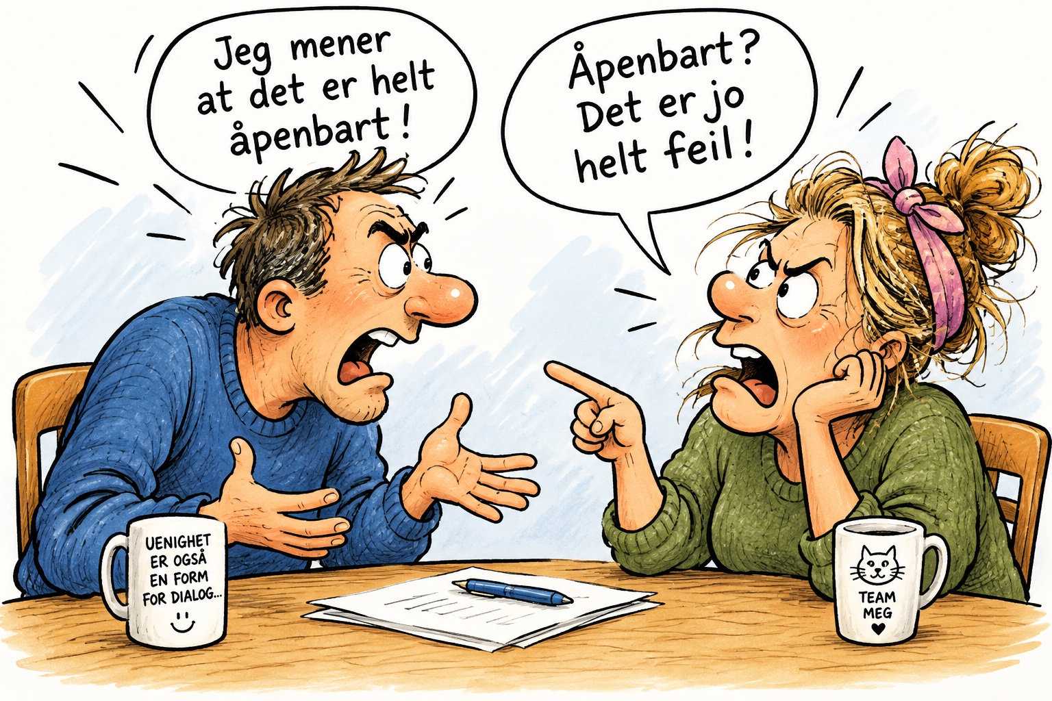 Unødvendig åpenbar uenighet ved kaffebordet